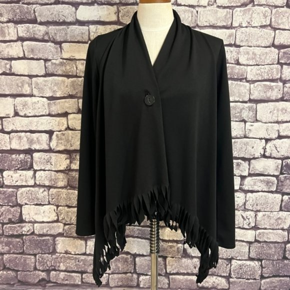 Chatoyant Black 1 Button Duster Size Medium - Picture 1 of 9